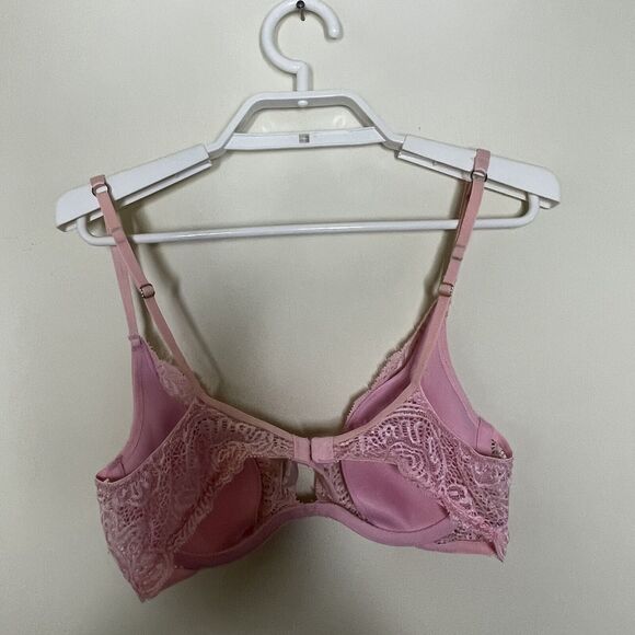 Vtg VICTORIA’S SECRET Women’s Pink Lace Push Up Without Padding Bra Y2K Sz 34B - Picture 4 of 6